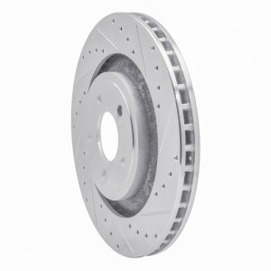 Chrysler 200 Brake Rotor (1) - Front Right - R1 Concepts - Drilled & Slotted - Silver - `08-`14